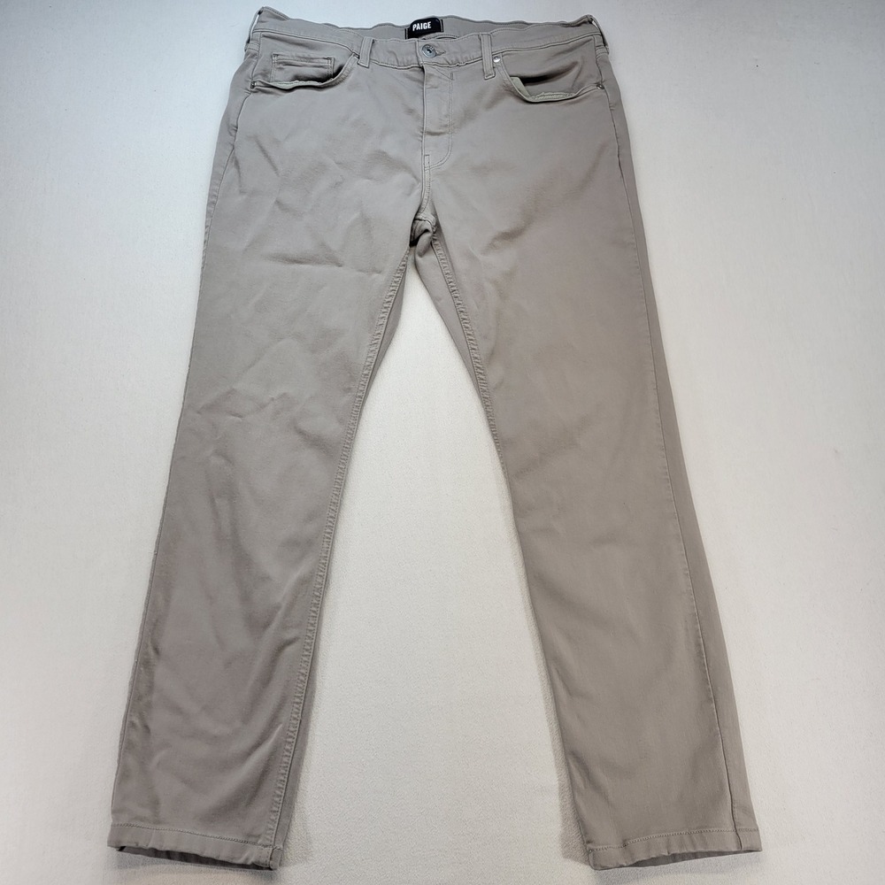 Paige Lennox Jeans Mens 36x30 Gray Slim Fit Stretch Mid Rise Denim